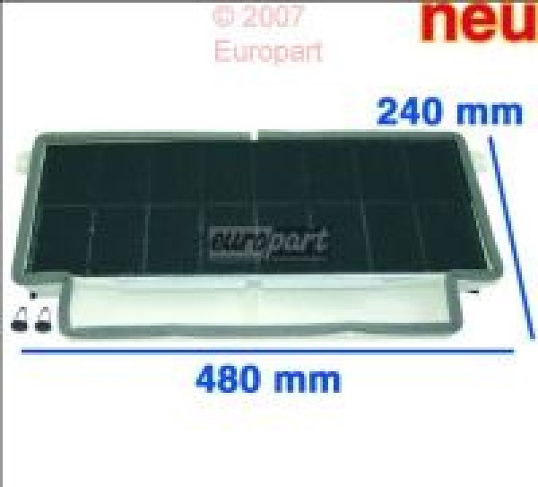 Aktivkohlefilter mit Rahmen Bosch, Siemens 00460028, Neff, Küppersbusch,    bust4089
